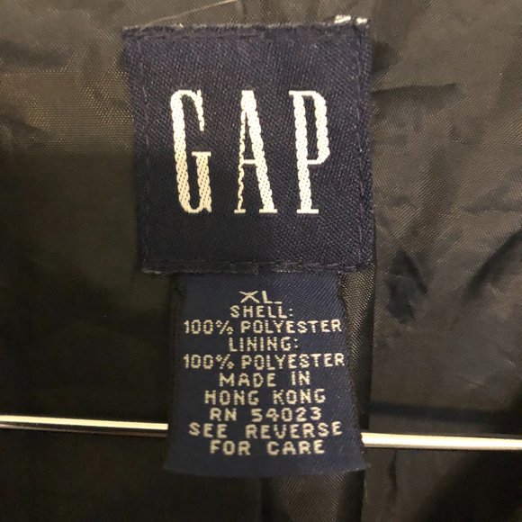 GAP Black Pea Coat Style Rain Coat - Picture 3 of 4